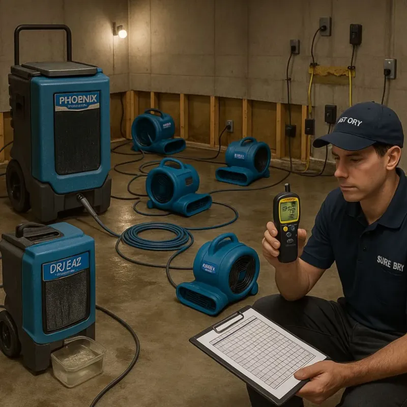 Structural Drying and Dehumidification process in Shelby County, TX